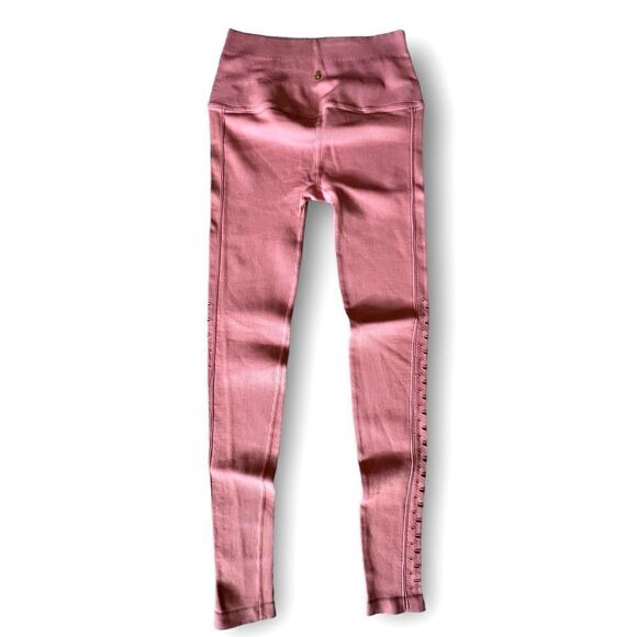 Spiritual Gangster Self Love Ribbed Laser Cut-Outs Leggings in Pink NWT - Picture 13 of 16
